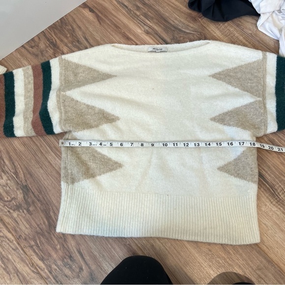 Madewell Stripe-Sleeve Geo Pullover Sweater - Picture 8 of 13